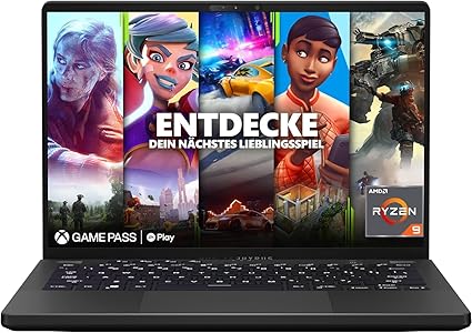 Asus ROG Zephyrus G14 Gaming Laptop | Schermo IPS opaco da 14,0" 2K 120Hz | AMD Ryzen 9-6900HS | 16GB RAM | 1000GB SSD | AMD RX 6800S | Windows 11 | Tastiera QWERTZ | Eclipse Grey |