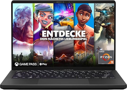 Asus ROG Zephyrus G14 Gaming Laptop | Schermo IPS opaco da 14,0" 2K 120Hz | AMD Ryzen 9-6900HS | 16GB RAM | 1000GB SSD | AMD RX 6800S | Windows 11 | Tastiera QWERTZ | Eclipse Grey |