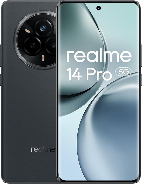 realme 14 Pro 5G Smartphone, 12+512GB, Fotocamera Sony IMX882 OIS da 50MP, Dimensity 7300, Display Curvo 120Hz, Impermeabile IP69, Batteria 5260mAh, Ricarica Rapida 45W SUPERVOOC, Grey