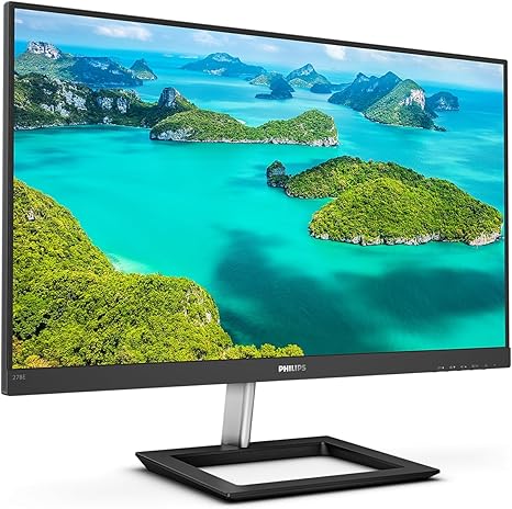 Philips Monitors 278E1A Monitor Uhd Da 27 Pollici, 3840 x 2160, 60 Hz, Hdmi, Displayport, Nero, 27 Pollici, Curvo 4K