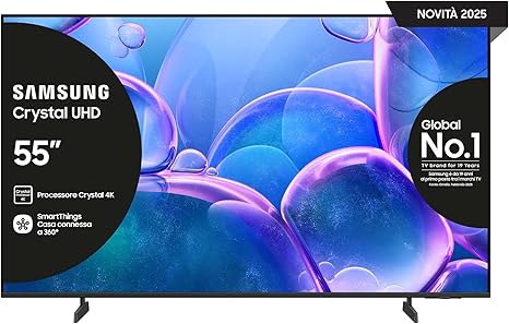 SAMSUNG Smart TV 55'' UE55U7000FUXZT Crystal UHD 4K, Crystal 4K Processor, HDR, Smart Experience, OTS Lite & Adaptive Sound, Metal Stream Design, 2025