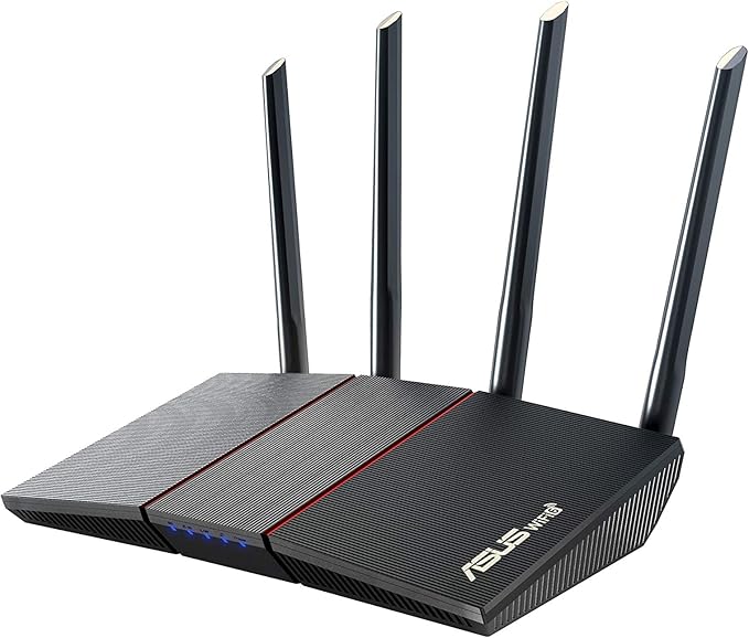 Asus Router AX1800 RT-AX55, WiFi 6, doppia banda, supporto MU-MIMO e OFDMA, sicurezza AIProtection, tecnologia Tren Mirco e compatibile con sistemi AIMesh
