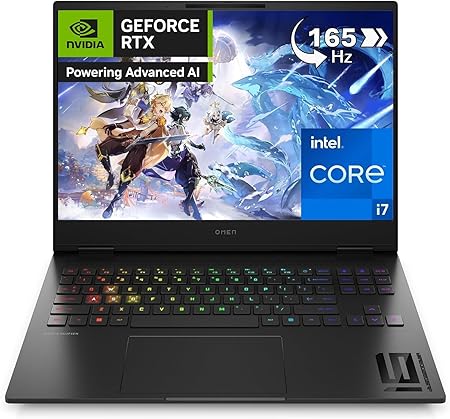 HP OMEN 16-u0000sl Notebook, Intel Core i7-13700HX, 16GB RAM DDR5 4800MHz, 1TB SSD, Display 16" WUXGA 165Hz IPS, Nvidia RTX 4070 8GB, Wi-Fi 6E, 3 Mesi di PC Game Pass Incluso, Windows 11, Nero