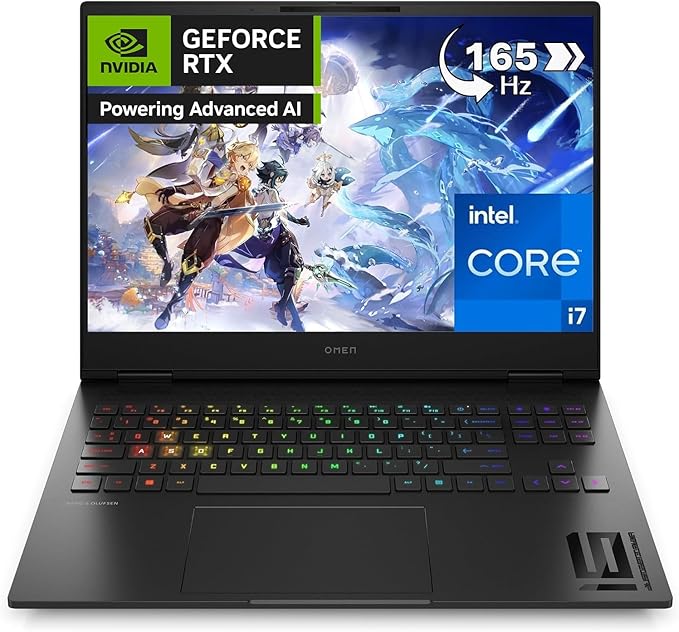 HP OMEN 16-u0000sl Notebook, Intel Core i7-13700HX, 16GB RAM DDR5 4800MHz, 1TB SSD, Display 16" WUXGA 165Hz IPS, Nvidia RTX 4070 8GB, Wi-Fi 6E, 3 Mesi di PC Game Pass Incluso, Windows 11, Nero