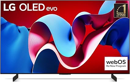LG OLED evo 42'', Serie C4 2024, OLED42C44LA, Smart TV 4K, Processore α9 Gen7, OLED Dynamic Tone Mapping Pro, 20W, Dolby Vision, 4 HDMI 2.1 4K@144Hz, GSync, VRR, Alexa, ThinQ AI, webOS 24