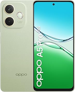 OPPO A5 Pro 5G Smartphone, Foto AI 50MP, Frontale 8MP, Display 6.67” 120HZ LCD HD+, 5800mAh, RAM 8(Esp4GB/6GB/8GB)+ROM 256GB (esp1TB), IP69, Olive Green