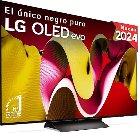 LG OLED55C44LA, 55", OLED 4K, Serie C4, 3840x2160, Smart TV, WebOS24, Processore a9, Dolby Vision, Dolby Atmos, TV Gaming, 144 Hz, AMD FreeSync, Nero