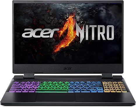 Acer Nitro 5 (AN515-58-794N) Gaming Laptop | 15,6" FHD 144Hz Display | Intel Core i7-12700H | 16 GB RAM | 1 TB SSD | NVIDIA GeForce RTX 4060 | Windows 11 | Tastiera QWERTZ | Nero