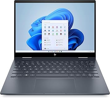 HP Envy x360 13-bf0000sf PC Ultraportabile Convertibile e Touch 13.3" 2.8K OLED (Intel Core i5-1230U, RAM 16 GB, SSD 512 GB, AZERTY, Windows 11 Famiglia) Blu spazio