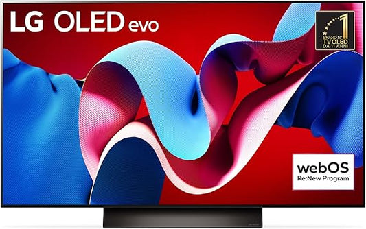 LG OLED evo 48'', Serie C4 2024, OLED48C46LA, Smart TV 4K, Processore α9 Gen7, OLED Dynamic Tone Mapping Pro, 40W, Dolby Vision, 4 HDMI 2.1 4K@144Hz, GSync, VRR, Alexa, ThinQ AI, webOS 24