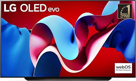 LG OLED evo 83'', Serie C4 2024, OLED83C44LA, Smart TV 4K, Processore α9 Gen7, Brightness Booster, 40W, Dolby Vision, 4 HDMI 2.1 4K@144Hz, GSync, VRR, Alexa, ThinQ AI, webOS 24