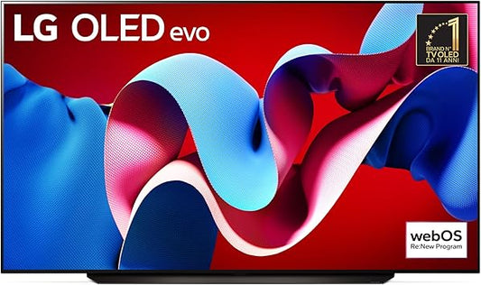 LG OLED evo 83'', Serie C4 2024, OLED83C44LA, Smart TV 4K, Processore α9 Gen7, Brightness Booster, 40W, Dolby Vision, 4 HDMI 2.1 4K@144Hz, GSync, VRR, Alexa, ThinQ AI, webOS 24