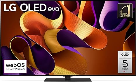 LG OLED evo 65'', Serie G4S 2024, OLED65G46LS, Smart TV 4K, Base da appoggio, Processore α11, Brightness Booster Max, 60W, Dolby Vision, Wi-Fi 6, 4 HDMI 2.1 4K@144Hz, GSYNC, VRR, ThinQ AI, webOS 24